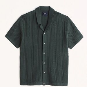NWOT Abercrombie Men’s Stitch Button-Through Knit Polo
